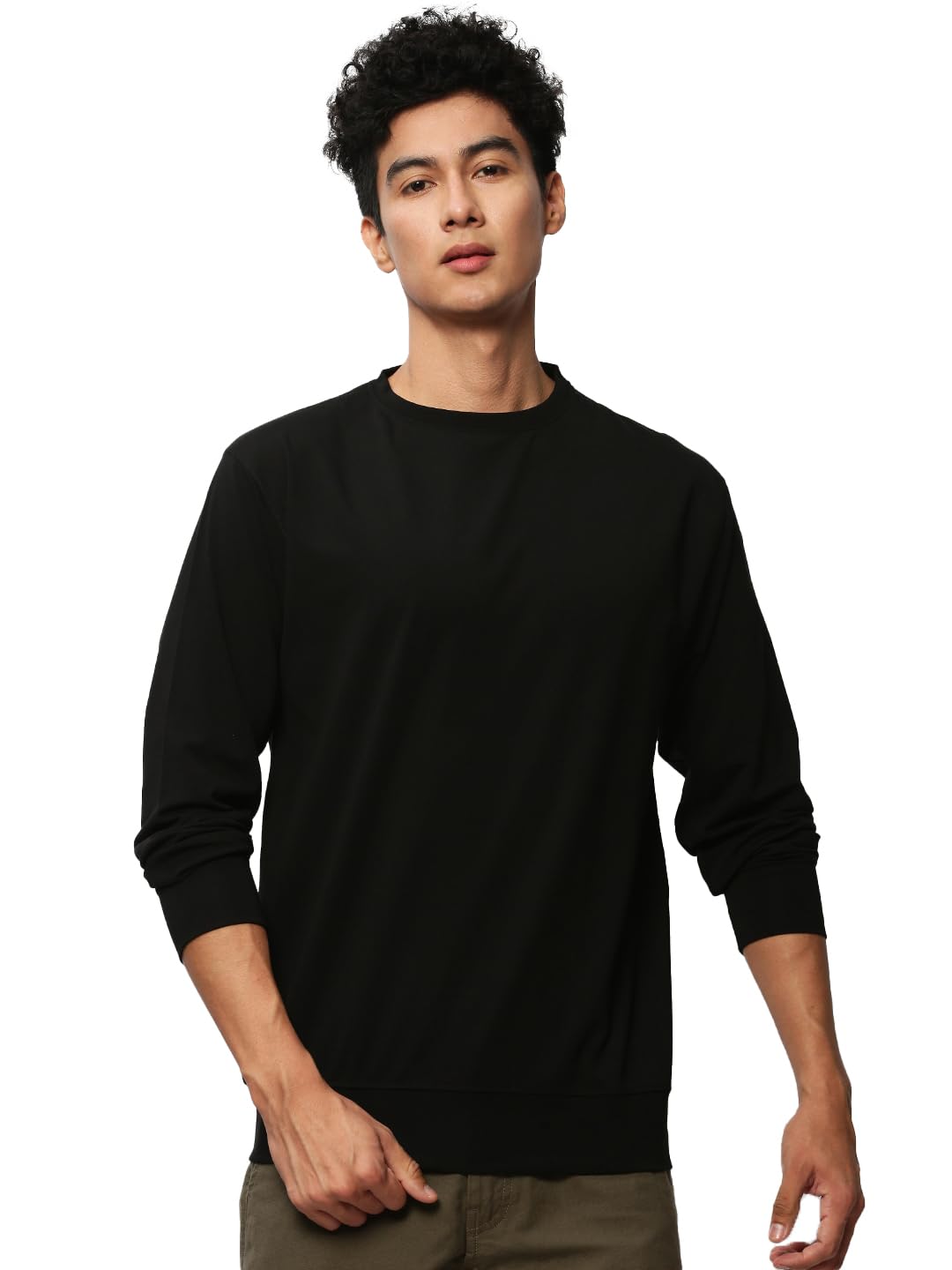 showoffff Men Solid Pullover Sweatshirt | Round Neck Full Sleeves Cotton Sweatshirt's for Mens | Slim Fit Regular Length Sweatshirts for Men's-picture-47