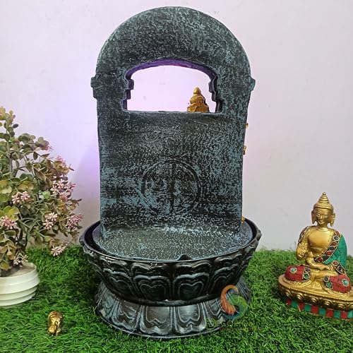 Image of Ganehsa Decorative Table Top Water Fountain for Home Decor /Office /Indoor & Outdoor /Garden /Puja Room /Vaastu with Multicolor LED Light and Adjustable Water Pump (D-021)