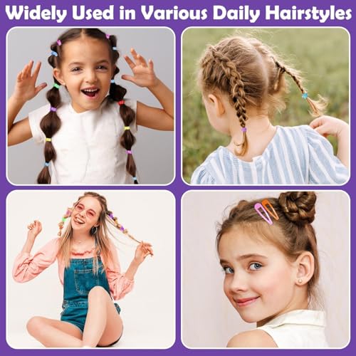 Hair Accessories for Girls, 1698 Pcs Hair Rubber Bands with Elastic Hair Ties Hair Clips Hair Wax Stick Spray Bottle Hair Styling Tools
