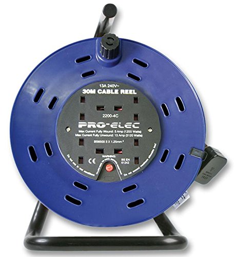 Pro Elec PELB1598 30m Cable Reel, 13A 4 Socket