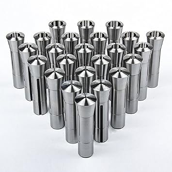 All Industrial Tool Supply 24 Pc R8 Collet Set 1/8" to 7/8" Fractional High Precision for Bridgeport Milling Machine