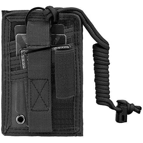 Shidan Tactical ID Card Holder Hook & Loop Patch Badge Holder Detachable Quick Rip-Away Badge Holder with Key Ring and Adjustable Neck Lanyard Cover