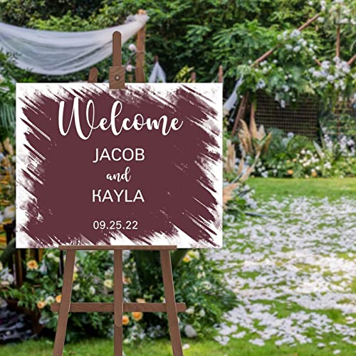 Panneau de bienvenue mariage personnalisé signalétique moderne nouveaux mariés