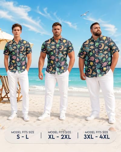Image of 99TIMORO Fathers Funny Mens Hawaiian Shirt, Movie Button Down Short Sleeve Top, Father Day Summer Gifts