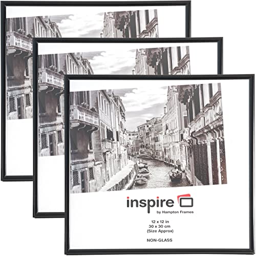 Hampton Frames BACKLOADER 12x12 (30x30cm) Black Picture Poster Photo Certificate Display Frame