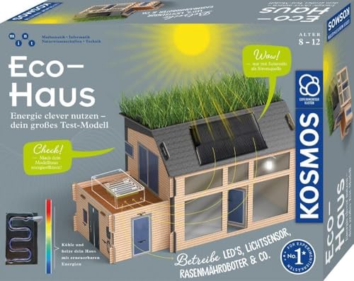 KOSMOS 621070 Eco-Haus - Energie clever nutzen - Dein großes Test-Modell, Experimentierkasten für Kinder ab 8 Jahre zu Themen Solar, regenerative Energien und Nachhaltigkeit