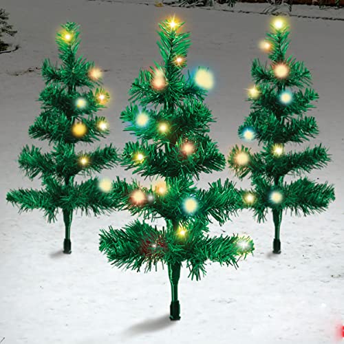 Almineez Lot de 4 guirlandes lumineuses pour sapin de Noël 60 LED avec minuterie de 6 heures Blanc chaud Cover