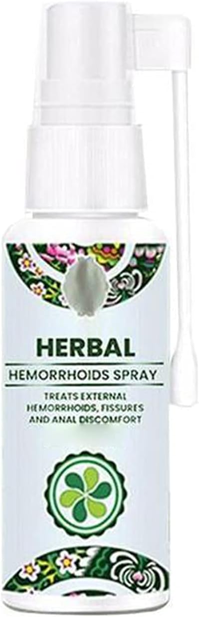Natural Herbal Hemorrhoids Spray, 100% Natural Formula 30ml, Bleeding Hemroid Treatment, Soothing Relief, Calms Itching Burning, Gentle, Works Fast for External Treatment (1pcs)