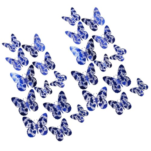 24 adhesivos de mariposa hueca para pared