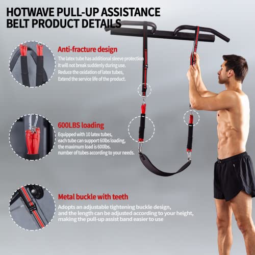 Hotwave Pull Up Assistance Bands System,600Lbs Heavy Duty Chin Up Resistance Bands,Pull Up Assist Bands Pull-Ups Exercise Resistance Band For Chin-Up Workout At Home Gym #TOP4
