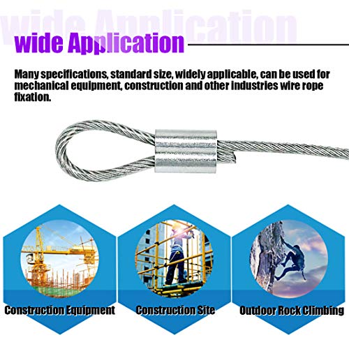 Swpeet 250Pcs 6 Sizes Aluminum Crimping Loop Sleeve Assortment Kit for Wire Rope and Cable or Anything Else Require Strong Cable - Thumbnail 6
