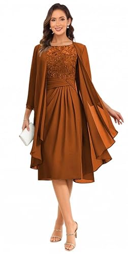 Burnt Orange 2 Piece Mother of The Bride Dresses for Women Size 2