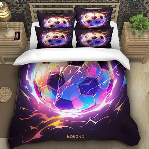 Ballon de football housse de couette 135x200cm en microfibre douce avec taie