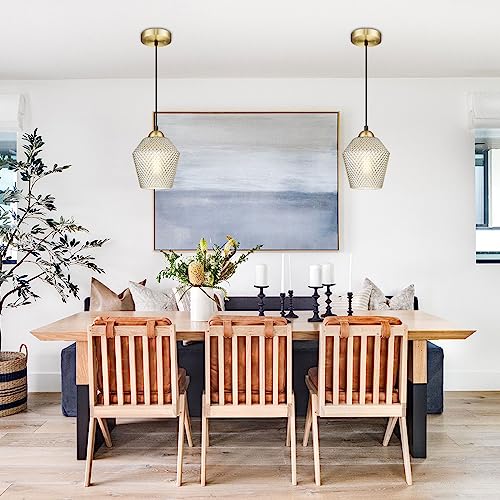 Darkaway Modern Hanging Pendant Lights, 7inch Hanging Light Fixtures Over Kitchen Island with Cognac Glass Shade,Pendant Light for Kitchen Island Lighting Hanging Lamp Adjustable Height - Image 7