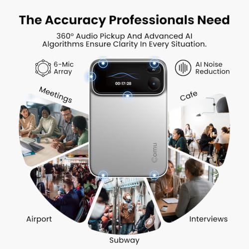 Comu Action Pro, AI Voice Recorder, Automatic AI Docs, 70H+ Battery Life - image 5