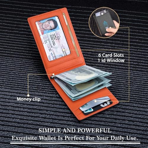 Lanuspro Wallet, Slim Bifold Wallets, Anti-Theft Wallet Men,Lanuspro Men's Wallets, Lanuspro Elegant Anti-Theft Leather Wallet for Business Men (8pcs)2