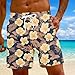 Swimmingtrunks for Men Big and Tall Beach Summer Elastic Waist Drawstring Men Shorts Cotton Fashion Quick Dry with Pocket Tropical Floral Print Swimsuit No Liner Purple XL