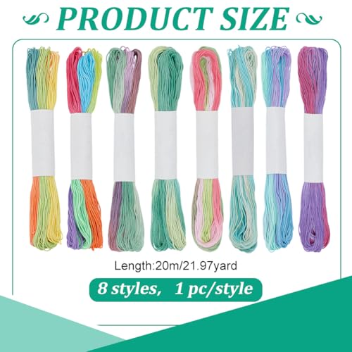 Hilos Sashiko Algodón Multicolor 8 piezas 20 m cada uno miniatura 2