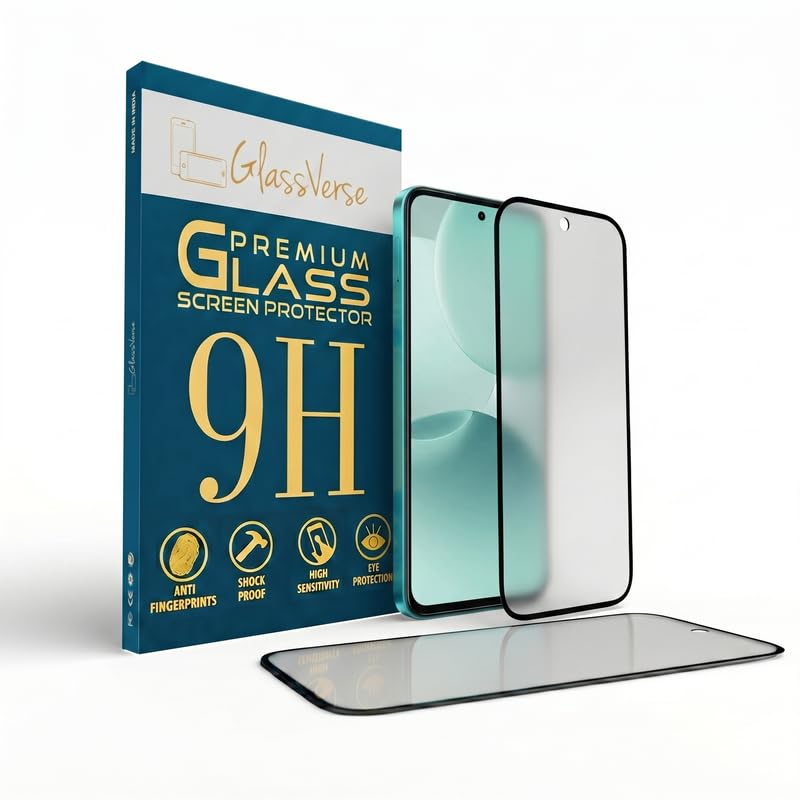 Image of GlassVerse Matte Tempered Glass for Realme P4x | Anti Glare, Smooth Touch Screen Protector, 9H Hardness, Edge to Edge, Case Friendly, Hassle-less Installation Kit Included. (Pack of 1)