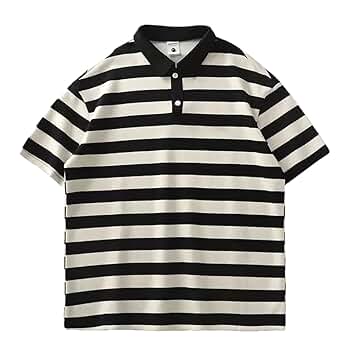 Men's Short Sleeve Stripe Polo Shirt Casual T-Shirt Tops