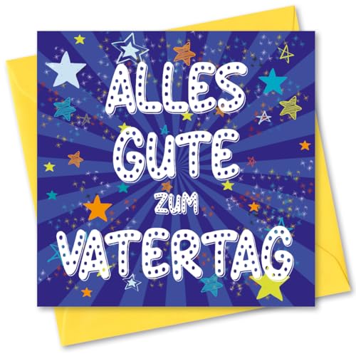 Absolutely Yours Vatertag Karte für Papa Vatertagskarte mit Starburst Motiv 150 x 150 mm mit Umschlag recycelbar