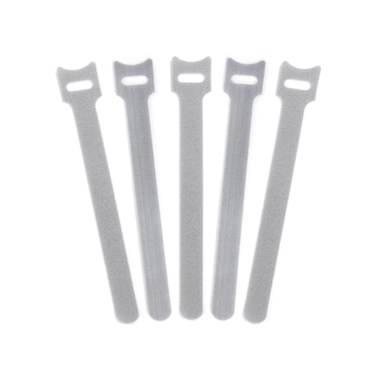 Data Cable Tie 100pcs Cable Ties 200mm Reusable Fastener Hook and Loop Wire Tie Adjustable Straps Organizer Fastening Tape for Cord Organization(Grey)