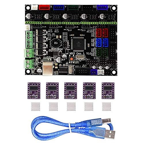 MKS-GEN L Integrierte Steuerung Mainboard V1.0 + 5 Stück DRV8825 Schrittmotortreiber Kompatible Rampen 1.4 / Mega2560 R3 für 3D-Drucker