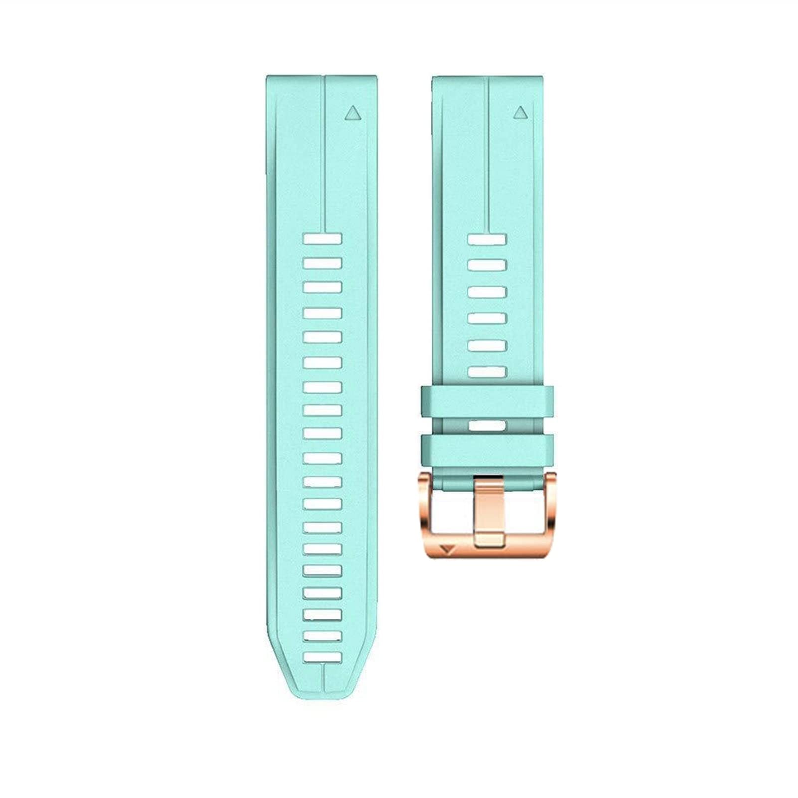 Bracelet Fenix 6S Pro et 7S silicone bleu lac et boucle premium or rose