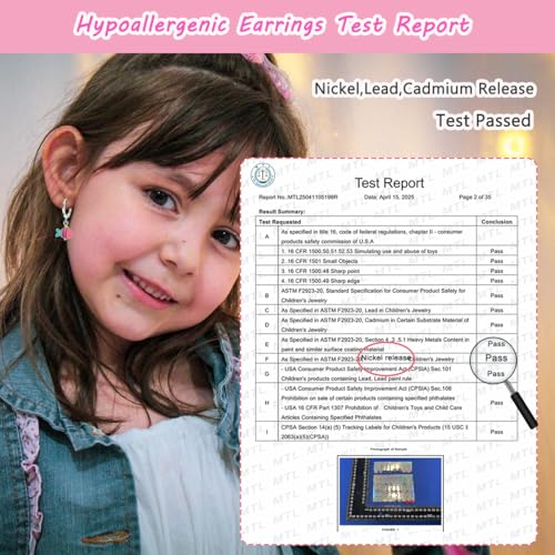 16 Pairs Hypoallergenic Earrings for Little Girls Kids Teens Sensitive Ears Silver Huggie Hoop Earrings with Charm CZ Heart Flower Butterfly Animal Cute Small Dangle Hoop Earrings Set2