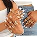 KISS WIFE Gold Rings for Women, Chunky Adjustable Rings Set, Stackable Finger Ring Pack, Open Fashion Anillos Para Mujer Y2K Accessories Dripping-Paint Pearlized Finish Leaf Ring Stack Jewelry Gift (Gold-20 Pcs Plant Elements Leaves)