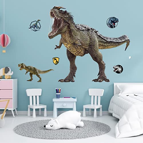 FANKUTOYS 3D Watercolor Dinosaur Wall Stickers, Peel and Stick Removable Dinosaur Wall Decals for Kids Boys Girls Adult Bedroom Living Room Nursery(Dinosaur)