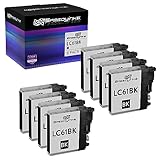 Speedy Inks Compatible Ink Cartridge Replacement for Brother LC61 (Black, 8-Pack)