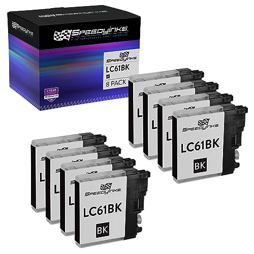 SPEEDYINKS Compatible Ink Cartridge Replacement for Brother LC61 (Black, 8-Pack) Compatible with Brother DCP-165c MFC-290C MFC-490CW MFC-5490CN MFC-5890CN MFC-6490CW MFC-790CW MFC-255CW MFC-295CN