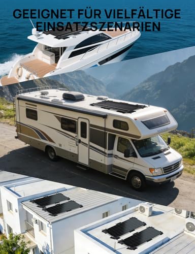 ECO-WORTHY Solarpanel Halterung mit Hängende Kühlkonstruktion Schnelle Installation Kompatibel mit Flexible- und Glasmodulen unter 200W Geeignet für Camping Wohnmobil, Flachdach und Boot