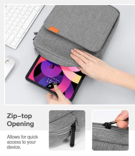 Image of MoKo 9-11 Inch Tablet Sleeve Bag Handle Carrying Case with Shoulder Strap | Fits iPad Pro /Air /A16 11-inch, iPad 10th 10.9, iPad 9 /8 /7th 10.2, iPadAir 5 /4th 10.9 and Tab S8 /S9 11-inch, Dark Gray