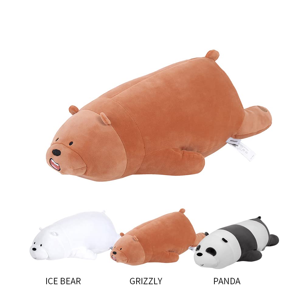 MINISO We Bare Bears Lying Plush Toy (Grizzly) Stuffed Animal Toys