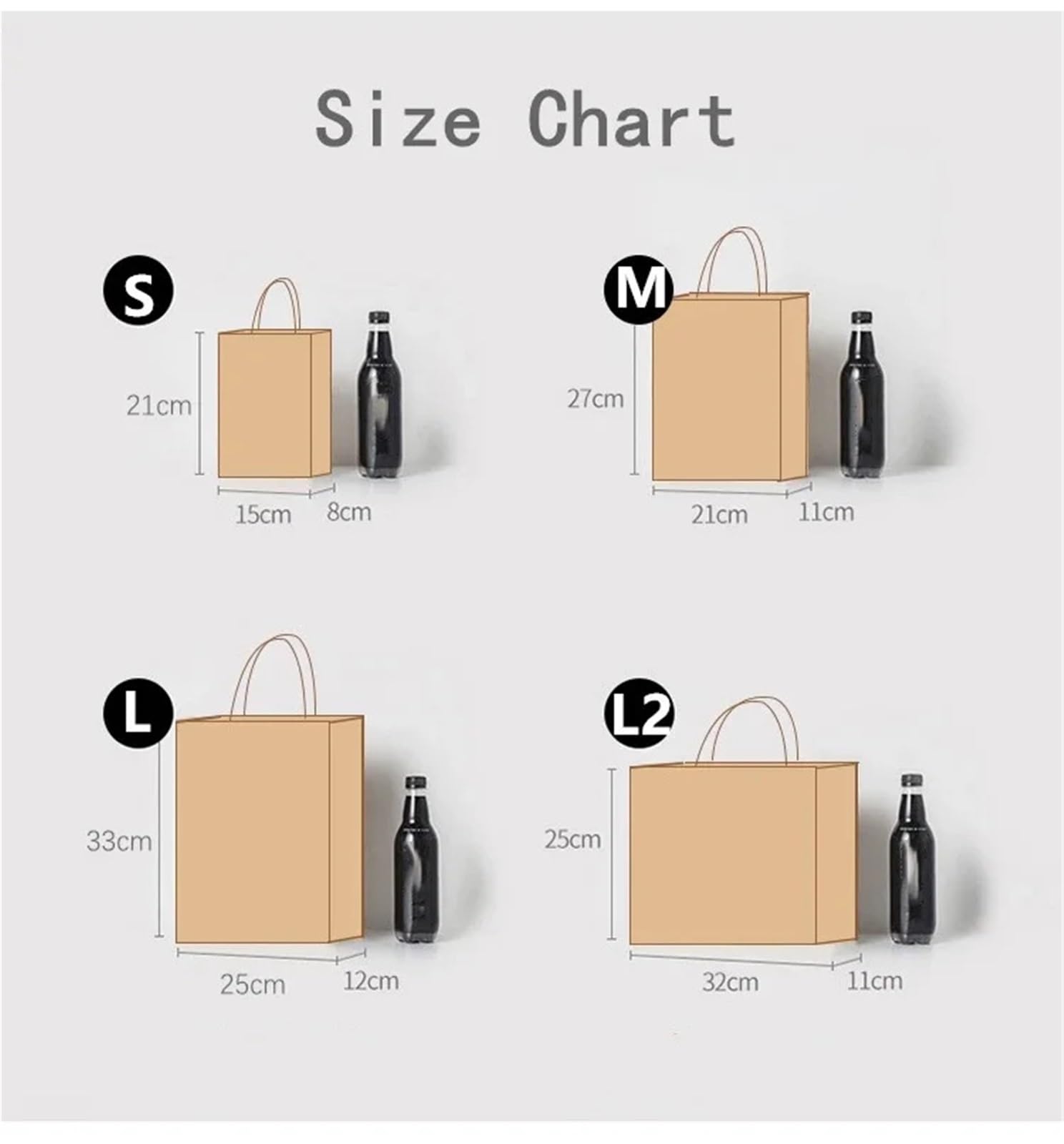 Bolsa De Papel Con Asas 10/30/50 Piezas Para Compras