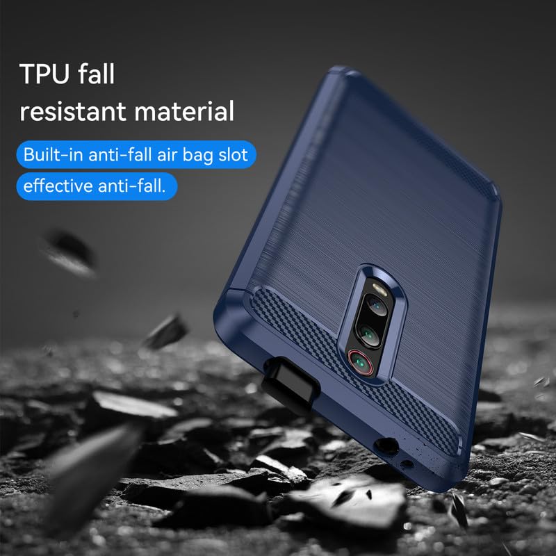 Image of Hybrid Carbon Fiber Back Case for Redmi K20 Pro / K20 (Blue)