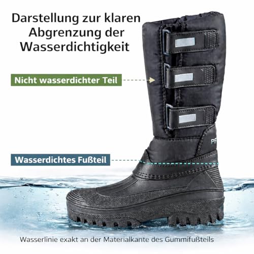 PFIFF 102803 Damen Thermo Winterstiefel, Stallstiefel Winter Stiefel, Schwarz 40