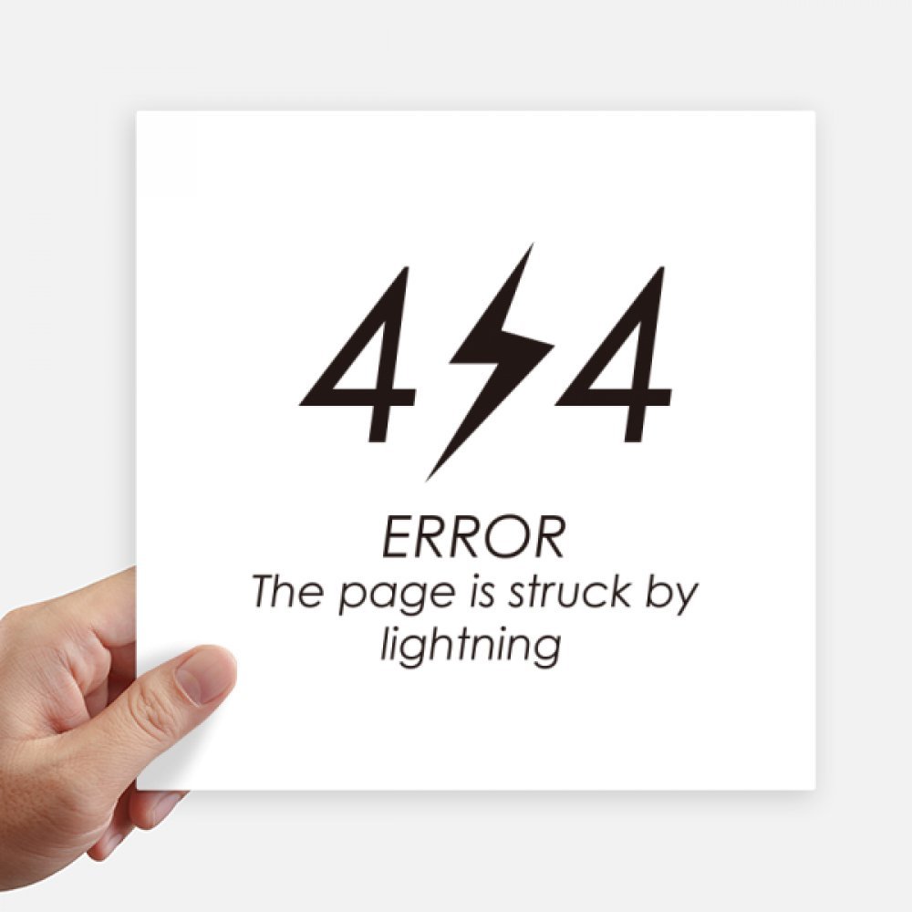 Autocollant 404 Page d'erreur Foudre pour mur et ordinateur portable de programmeur 20cm