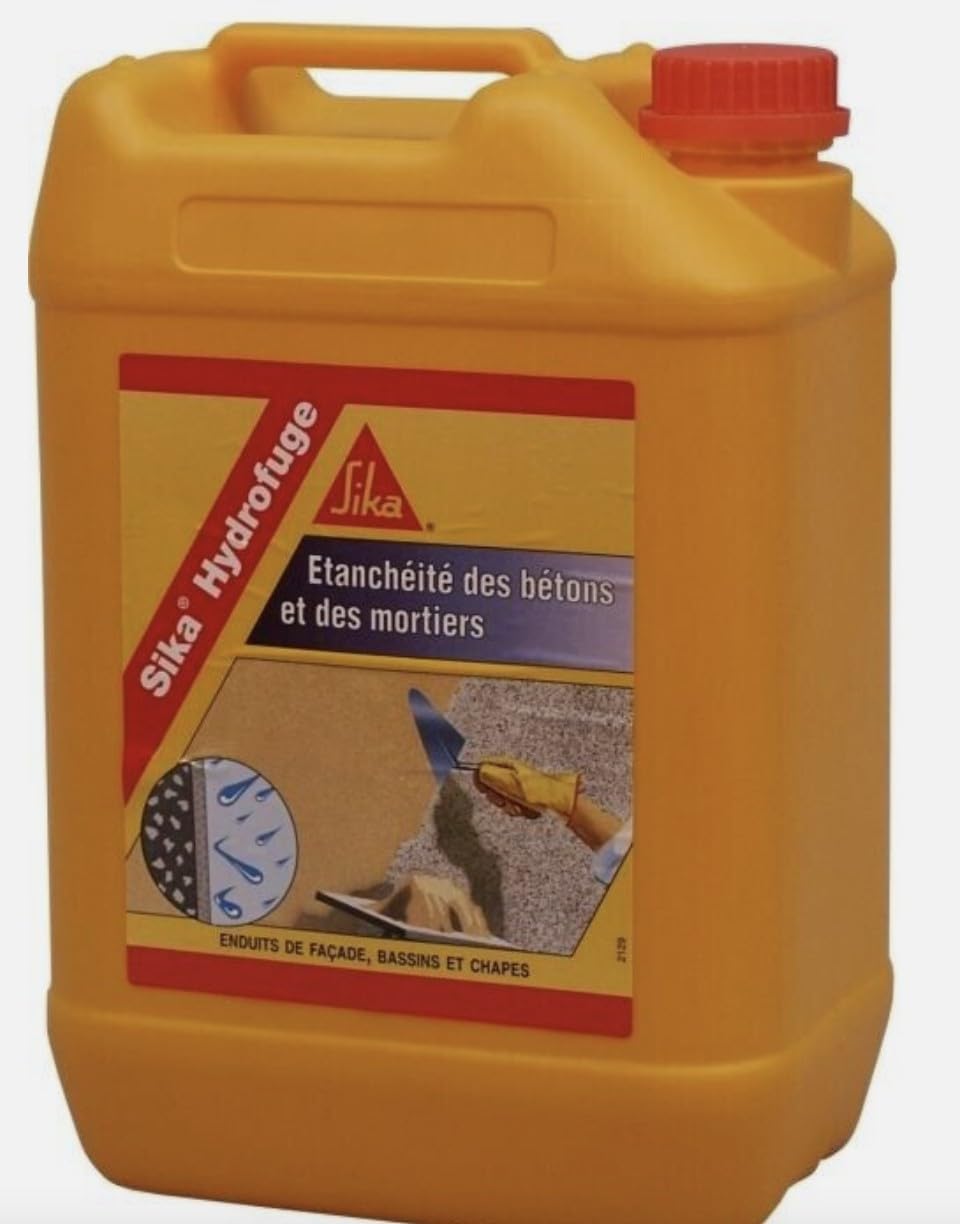 SIKA - Hydrofuge pour l'étanchéité des bétons et mortiers - 5L