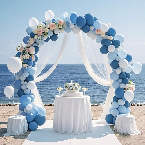 Image of Blue Balloon Metallic Blue Balloons Set 12 Inches,70 Pcs Latex Balloons Party Balloons for Birthday