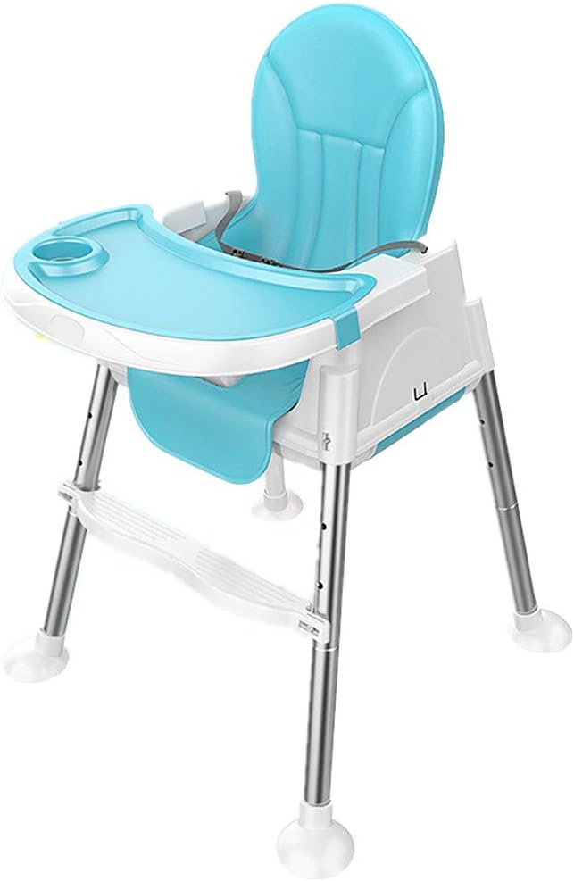 Baby High Chair, U-HOOME Baby Feeding Chair Toddler Chair Snack High Chair Seat Toddler Booster Furniture Detachable Double Tray Non-Slip Feet Adjustable Legs for Baby & Toddler-Blue