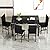 AWQM Faux Black Marble Dining Table with 4 Upholstered Chairs, 5-Piece Dining Room Table Set for Small Space, Breakfast Table Bar Table and Chairs Set for 4, Home & Kitchen Sets