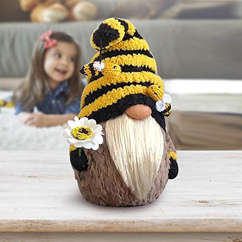 Yaguan Bumble Bee Striped Gnome Scandinavian Tomte Nisse Swedish Honey Bee Elf Home Farmhouse Kitchen Decor Bee (C-2PC, As Shows)