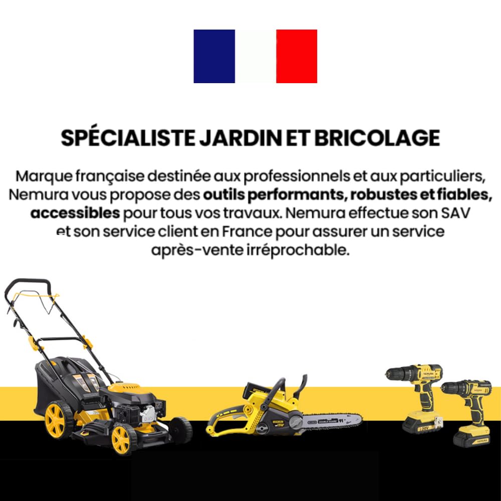 Nemura Dévidoir Enrouleur Automatique Mural - Tuyau d’Arrosage 30 m + 2 m de Tuyau D’arrosage ½ Pouce - Format Pratique et Rangement Rapide - Jardin Propre - Marque Française