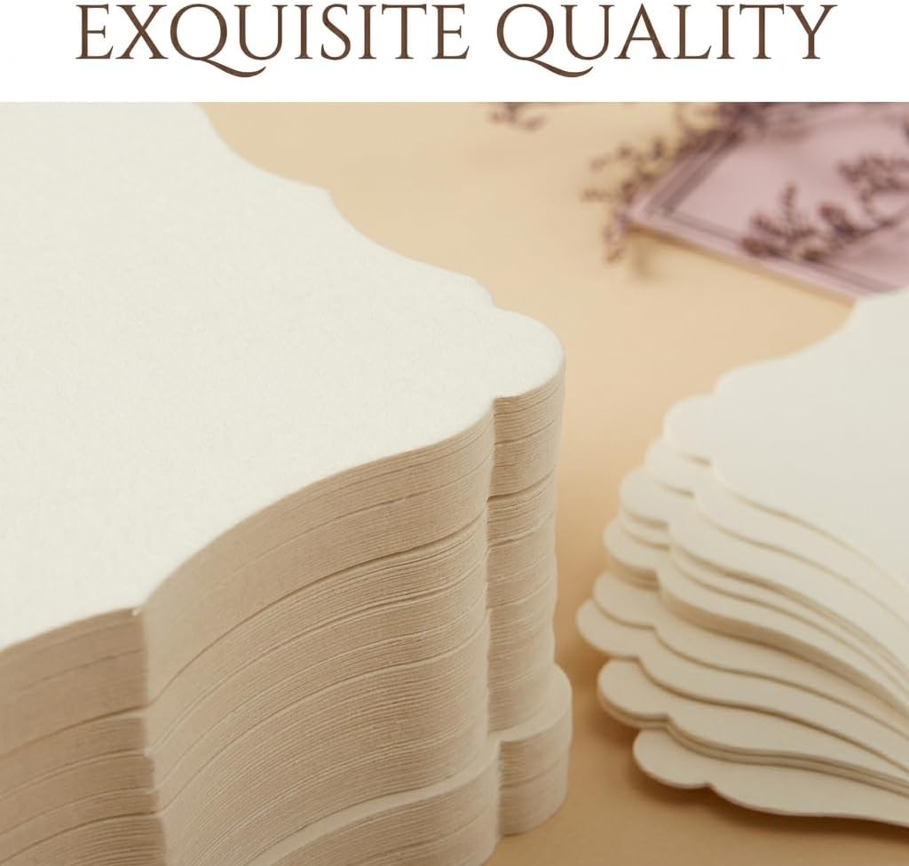 50 Pack Blank Kraft Cardstock Cards Thick Paper, 5x7 inch, Cream White