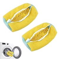 Shoe Washing Bag for Machine,2 Pack Invisible Zipper Shoe Washing Bags for Laundry,Plush Interior for Deep Cleaning, Reusable Cleaning Bag for Adult and Kids Shoes