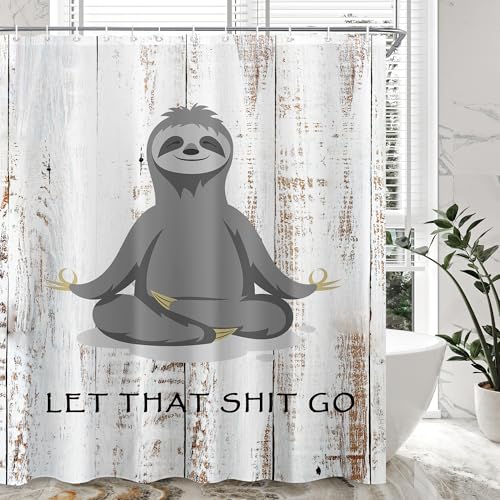 Fun Yoga Sloth Shower Curtain Set - $17.99 - Image 4