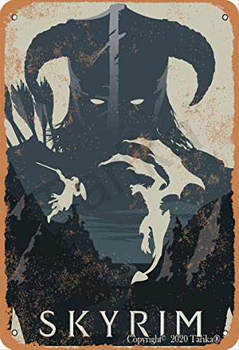 Skyrim Game Retro-Look Eisen 20,3 x 30,5 cm Dekoration Schild für Zuhause, Küche, Badezimmer, Bauernhof, Garten, Garage, inspirierende Zitate Wanddekoration